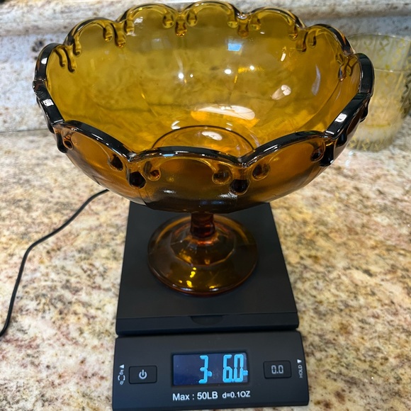 Tear drop amber Indiana glass compote - Picture 5 of 5